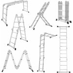 Uisebrt ? �chelle articul�e en aluminium 470 cm ? 4x4 marches ? capacit� de charge 150 kg ? 6 serrures ...