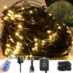 Uisebrt filet lumineux solaire ext�rieur, guirlande lumineuse solaire de no�l avec 8 modes et minuterie, ...
