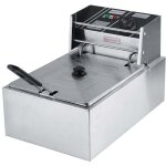 Ulisem - friteuse electrique 6l, unique rservoir en acier inoxydable 2. 2 kw friteuse commerciale unique ...