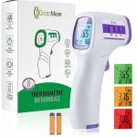 Ulisem thermomtre frontal infrarouge pour adultes, thermomtre sans contact, cran lcd, fonction mmoire, ...