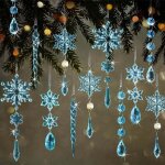 Ulisem18 pices dcorations d'arbre de nol en cristal - ornements suspendus en cristal de flocon de ...