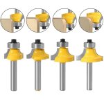 Ulisemfraise en carbure de tungstne, mche de routeur  tige arrondie avec roulement pour le bois, outil ...