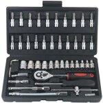 Ulisemjeu de 46 cls  cliquet  douille 1 / 4 pouce avec douilles mtriques et rallonge pour rparation ...