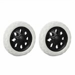 Ulisemlot de 2 roulettes de rechange pour chariot de courses - noir