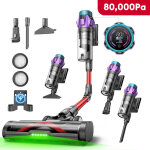 Ultenic aspirateur balai sans fil uf18p, 600w, 150aw, 80kpa, autonomie 80 min, �cran led, tube flexible, ...