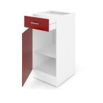 Ultra meuble bas de cuisine l 40 - rouge mat