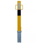 Ultra secure - poteau amovible 140p - yb - rpw jaune / noir avec plaques r�fl�chissantes (clefs distinctes) ...