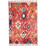 Unamourdetapis - tapis berb�re motifs tribaux 200x290 bleu et jaune lyn5 ourika