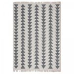 Unamourdetapis - tapis kilim reversible en coton motif scandinave be 160x230 cr�me et gris