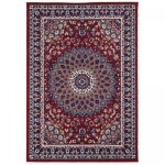 Unamourdetapis - tapis oriental 120x170 cr�me et rouge rectangle motif ethnique lyn1 rosor