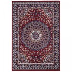 Unamourdetapis - tapis oriental 80x150 crme et rouge rectangle motif ethnique lyn1 rosor