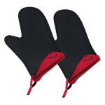Spring - set de 2 gants de cuisine rouge et noir