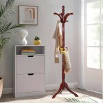 Unho - porte - manteau sur pied en bois massif meuble d'entre portant pour vtements chapeaux salon ...