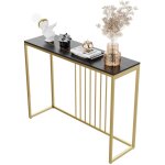 Table console entr�e en marbre meuble d'entr�e scandinave noir dor� pour couloir salon - 100x30x78. 5cm ...