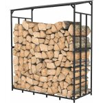 Tagère en métal pour bois de cheminée range bûches extérieur 176x60x156cm pour bois de chauffage - noir ... Tagère en métal pour bois de cheminée range bûches extérieur 176x60x156cm pour bois de chauffage - noir ...
