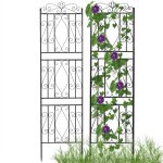 Treillis jardin 2 piece treillis pour plantes grimpantes metal � planter grille arceaux rosiers grimpant ...