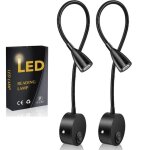 Union - 2 pack lampe de lecture , led lampe de lecture murale lit lampe , cygne lumire 3w , 3000k blanc ...