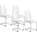 Vente - unique - lot de 4 chaises pauline - simili - blanc