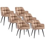 Vente - unique - lot de 6 chaises avec accoudoirs - velours et mtal - beige - pega de pascal morabito ...
