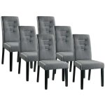 Vente - unique - lot de 6 chaises en tissu et bois d'hva - gris - gabelle