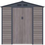 Vente - unique - abri de jardin m�tal en acier galvanis� effet bois gris 4, 15 m� - adelmo