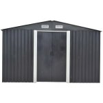 Vente - unique - abri de jardin métal en acier galvanisé gris 12, 5 m² - manso Vente - unique - abri de jardin métal en acier galvanisé gris 12, 5 m² - manso