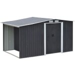 Vente - unique - abri de jardin mtal avec abri bche en acier galvanis gris 6, 7 m lery