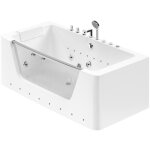 Vente - unique - baignoire balno vitre semi - lot  leds dyona - 1 place - 260l - 1708558cm - blanche ...