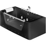 Vente - unique - baignoire baln�o vitr�e semi - �lot � leds dyona - 1 place - 260l - 1708558cm - noir ...