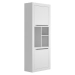 Vente - unique - biblioth�que avec 2 portes et 3 niches - blanc - evan