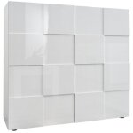 Vente - unique - buffet - milano - 2 portes - blanc laqu� brillant - 121 x 42 x 111 cm