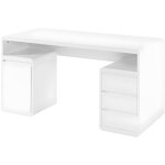 Vente - unique - bureau avec rangements serguei - mdf laqu blanc