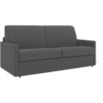 Vente - unique - canap� 2 places convertible express en tissu gris - couchage 120 cm - matelas 14 cm ...