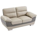 Vente - unique - canap� 2 places en cuir francesca - taupe