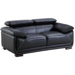 Vente - unique - canap 2 places en cuir macelo - noir