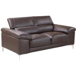 Vente - unique - canap� 2 places en cuir solange - marron