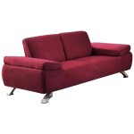 Vente - unique - canap 2 places en microfibre polka - rouge