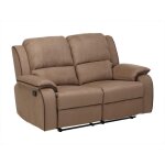 Vente - unique - canap� 2 places relax en microfibre hernani - taupe