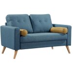 Vente - unique - canap� 2 places tatum en tissu - bleu