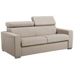 Vente - unique - canapé 3 places convertible express en tissu beige - couchage 140 cm - matelas 14 cm ... Vente - unique - canapé 3 places convertible express en tissu beige - couchage 140 cm - matelas 14 cm ...