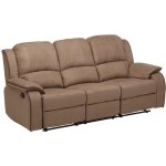 Vente - unique - canap� 3 places relax en microfibre hernani - taupe