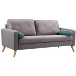 Vente - unique - canap 3 places tatum en tissu - gris chin