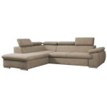 Vente - unique - canap d'angle gauche convertible en tissu beige avec coffre de rangement fabien