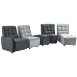 Vente - unique - canapé d'angle relax électrique modulable en velours gris clair et anthracite alford ... Vente - unique - canapé d'angle relax électrique modulable en velours gris clair et anthracite alford ...