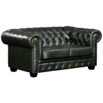 Vente - unique - canap chesterfield 2 places brenton 100% cuir de buffle - vert empire