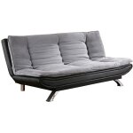 Vente - unique - canap� convertible clic - clac en tissu et simili demido iii - gris et noir