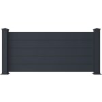 Clôture à poser h89 x l189 cm en aluminium anthracite - nazario Clôture à poser h89 x l189 cm en aluminium anthracite - nazario