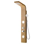 Colonne de douche hydromassante, pluie tropicale et panneau en bambou - 20140 cm - tissia