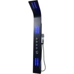 Colonne de douche hydromassante thermostatique  leds - 20165cm - noir - felicita