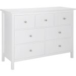 Vente - unique - commode albane - 7 tiroirs - pin blanc Vente - unique - commode albane - 7 tiroirs - pin blanc